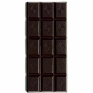 Rich organic dark chocolate squares with cocoa beans